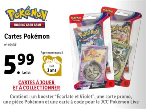 pokemon lidl|Booster Pokémon Ecarlate et Violet + pièce + carte à code.